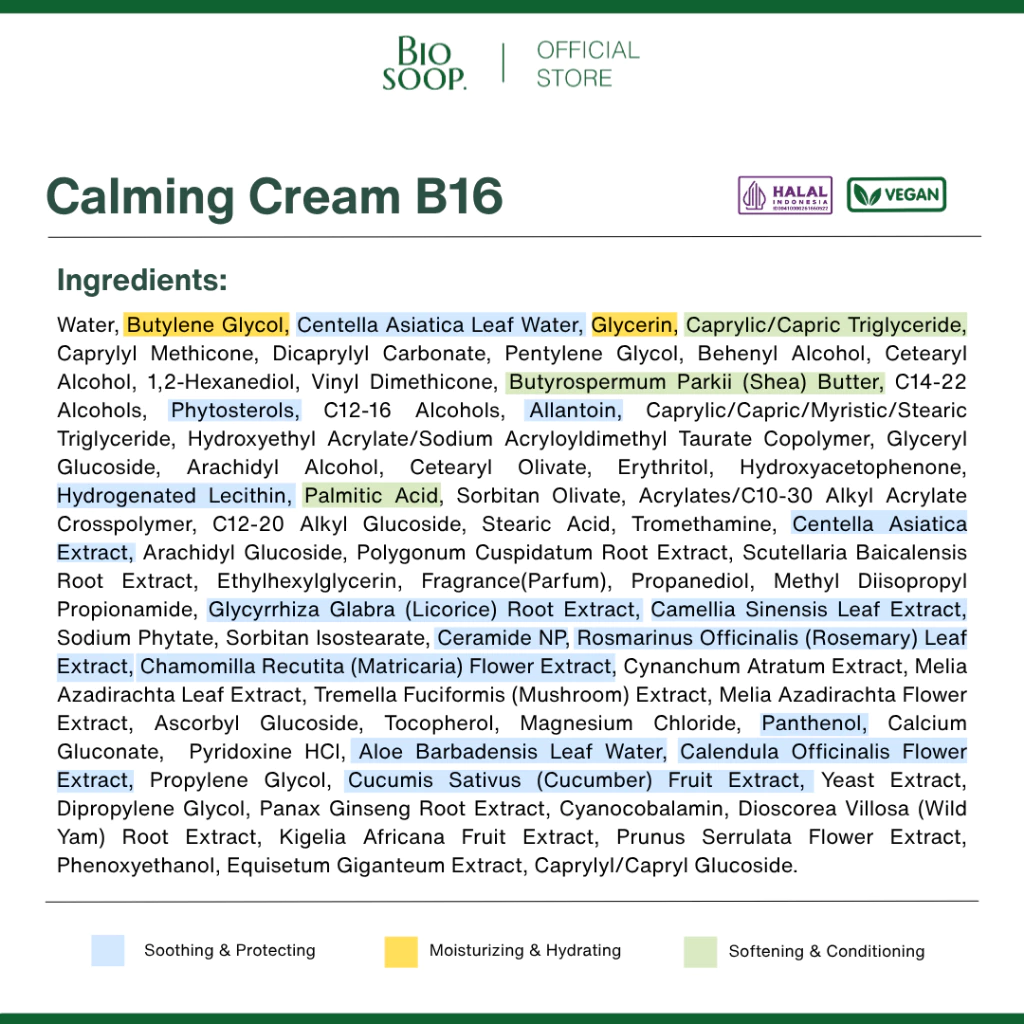 Biosoop. Calming Cream B16 40ml - Gambar 3